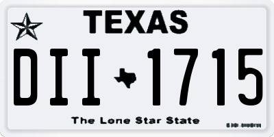 TX license plate DII1715