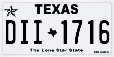 TX license plate DII1716