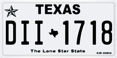 TX license plate DII1718