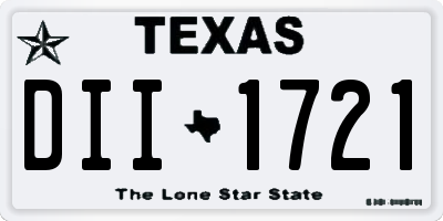 TX license plate DII1721