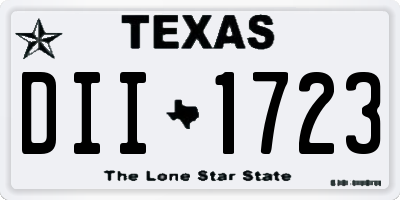 TX license plate DII1723