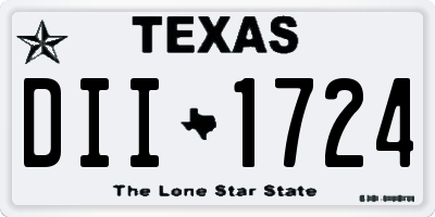 TX license plate DII1724