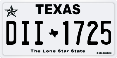 TX license plate DII1725