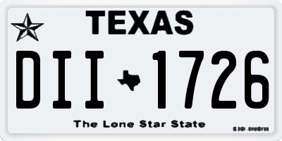 TX license plate DII1726