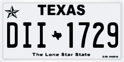 TX license plate DII1729