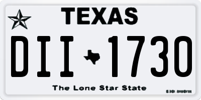 TX license plate DII1730