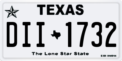 TX license plate DII1732
