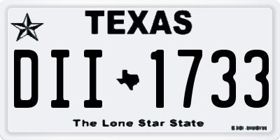 TX license plate DII1733