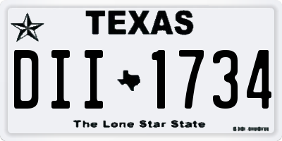 TX license plate DII1734