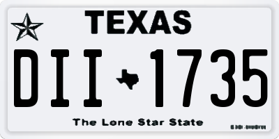 TX license plate DII1735