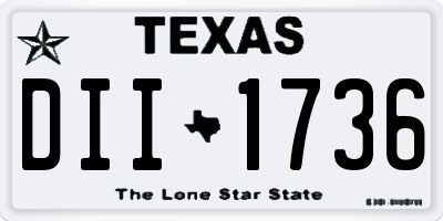 TX license plate DII1736