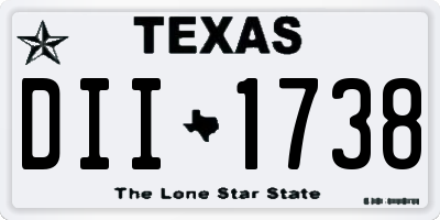 TX license plate DII1738