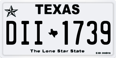 TX license plate DII1739