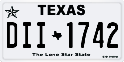 TX license plate DII1742