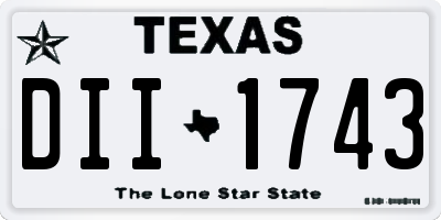 TX license plate DII1743