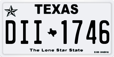 TX license plate DII1746