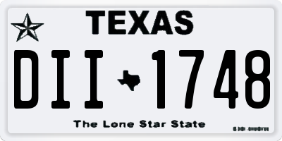 TX license plate DII1748