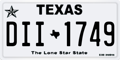 TX license plate DII1749