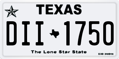 TX license plate DII1750