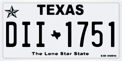 TX license plate DII1751