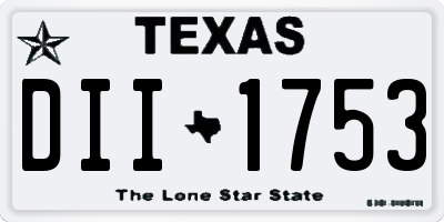 TX license plate DII1753