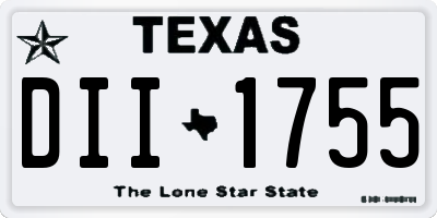 TX license plate DII1755