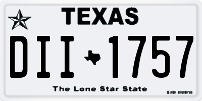 TX license plate DII1757