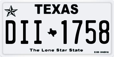 TX license plate DII1758