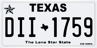 TX license plate DII1759
