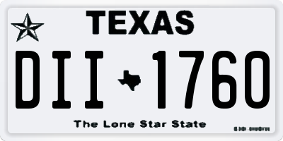 TX license plate DII1760