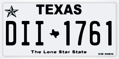 TX license plate DII1761