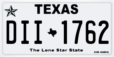 TX license plate DII1762