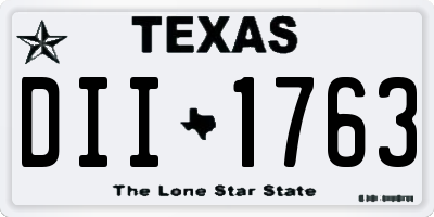 TX license plate DII1763