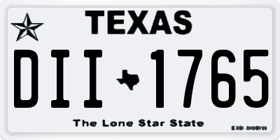 TX license plate DII1765