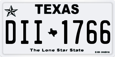 TX license plate DII1766