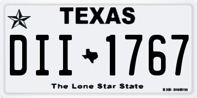 TX license plate DII1767