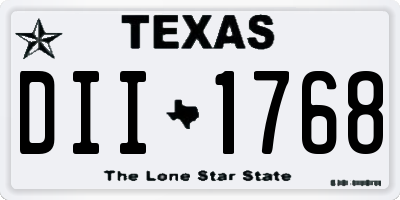 TX license plate DII1768