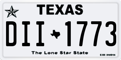 TX license plate DII1773