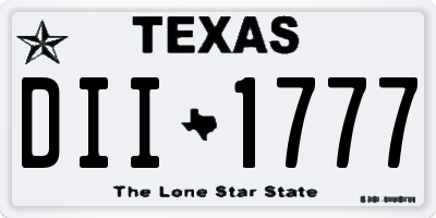 TX license plate DII1777