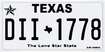 TX license plate DII1778