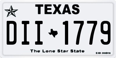 TX license plate DII1779