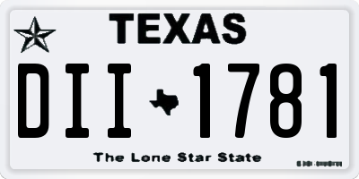 TX license plate DII1781