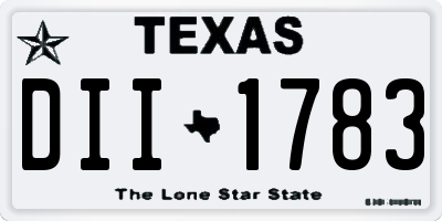 TX license plate DII1783