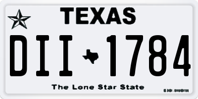 TX license plate DII1784