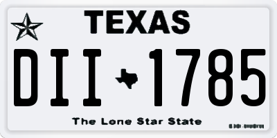TX license plate DII1785