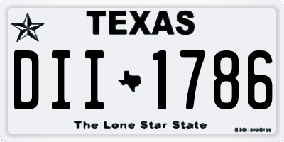TX license plate DII1786