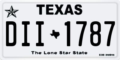 TX license plate DII1787