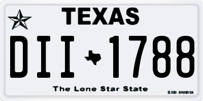 TX license plate DII1788