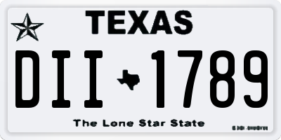 TX license plate DII1789