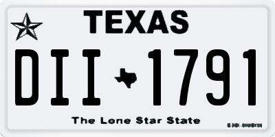 TX license plate DII1791